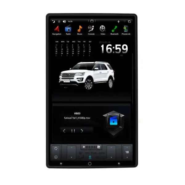 13.6 Inch Custom Android System 2 Din Universal Car DVD Audio 360 Turn IPS Screen Car Radio Stereo for Tesla Style