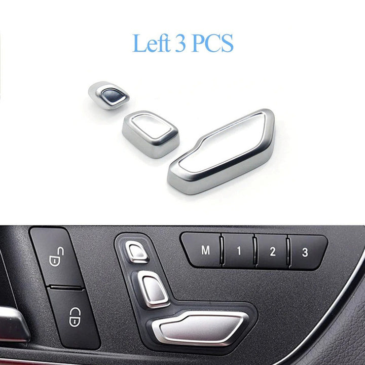 Car Craft Compatible With Mercedes A B Class W176 W246 Cla W117 Gla W156 C Class W204 E Class W212 Ml Gle Gle Gls W166 Slk W172 Slc W172 Seat Adjustment Headrest Switch Button Cover Silver Left 1669058100 - CAR CRAFT INDIA