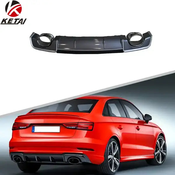 2013-2016 Normal RS3 Style Car Bumper Rear Diffuser with Tips for AUDI A3 Sedan