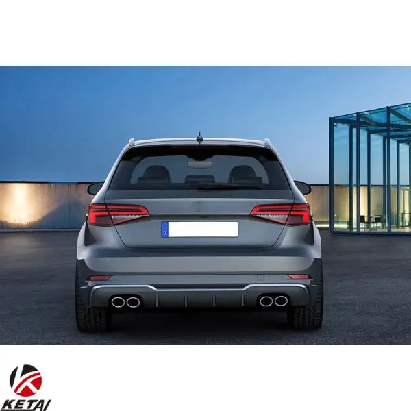 2017-2020 PP Material S-Line S3 Style Car Bumper Rear Diffuser for AUDI A3 Hatchback