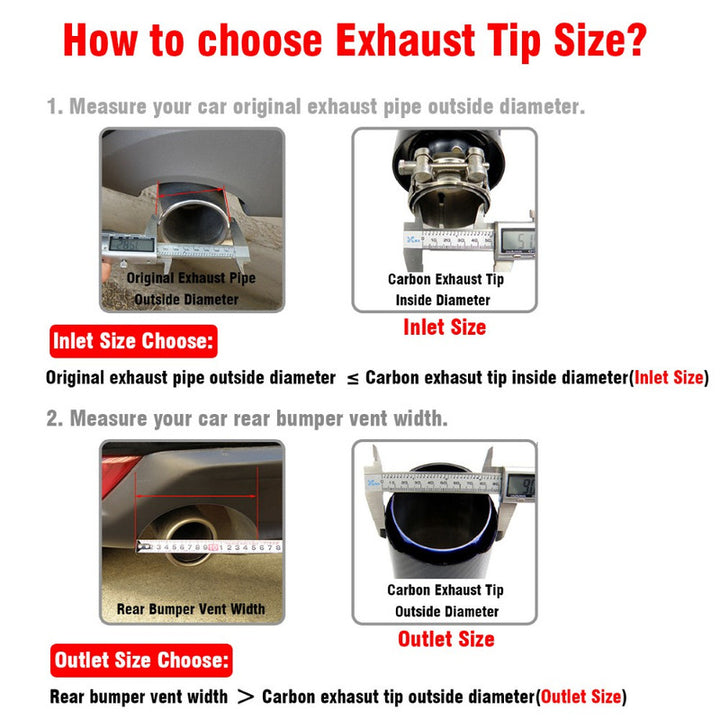 Car Craft Compatible With Bmw 1 2 3 4 5 6 7 Z4 X1 X2 X3 X4 X5 X6 X7 Dual M Exhaust Muffler Tip Exhaust System Nozzle Tailpipe Carbon Fiber And Black Inlet 63mm,outlet 93mm,length 250mm - CAR CRAFT INDIA