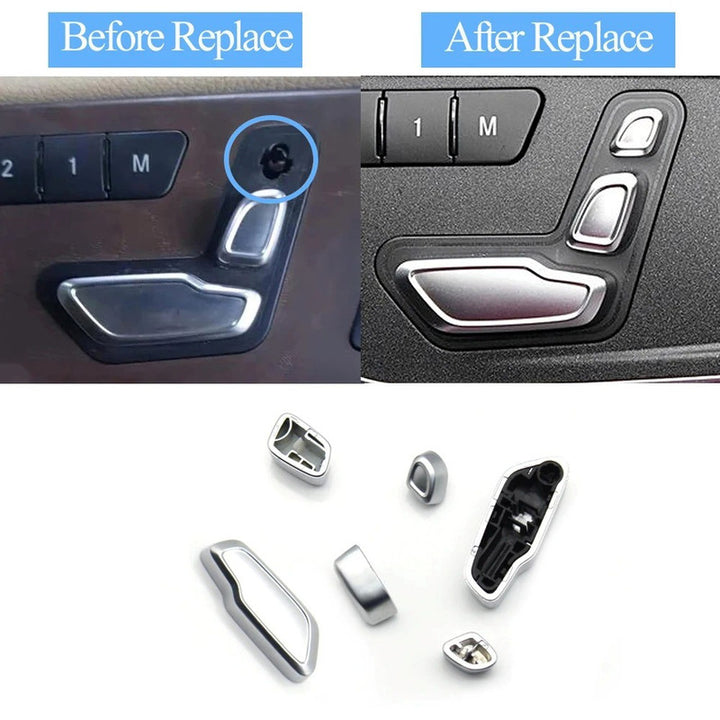 Car Craft Compatible With Mercedes A B Class W176 W246 Cla W117 Gla W156 C Class W204 E Class W212 Ml Gle Gle Gls W166 Slk W172 Slc W172 Seat Adjustment Headrest Switch Button Cover Silver Left 1669058100 - CAR CRAFT INDIA