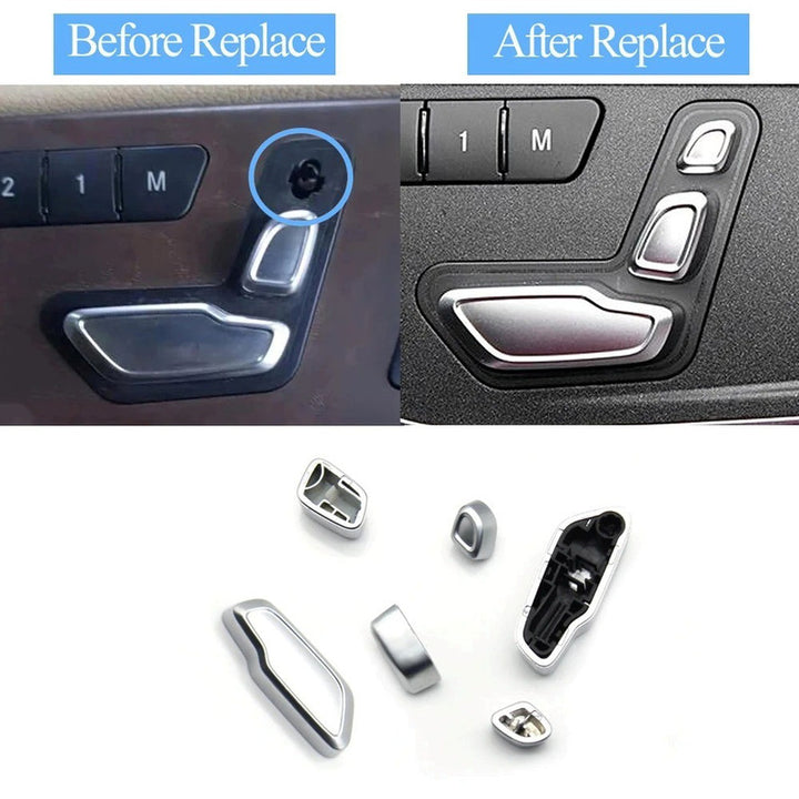 Car Craft Compatible With Mercedes A B Class W176 W246 Cla W117 Gla W156 C Class W204 E Class W212 Ml Gle Gle Gls W166 Slk W172 Slc W172 Seat Adjustment Headrest Switch Button Cover Silver Right 1669058200 - CAR CRAFT INDIA