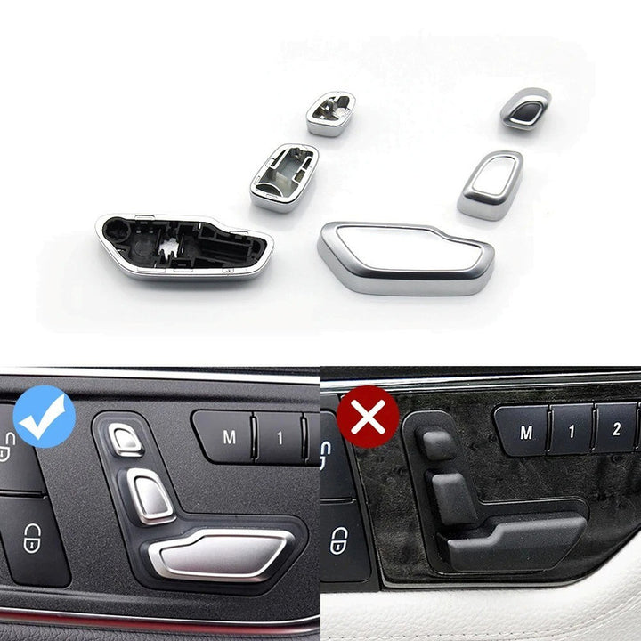Car Craft Compatible With Mercedes A B Class W176 W246 Cla W117 Gla W156 C Class W204 E Class W212 Ml Gle Gle Gls W166 Slk W172 Slc W172 Seat Adjustment Headrest Switch Button Cover Silver Right 1669058200 - CAR CRAFT INDIA