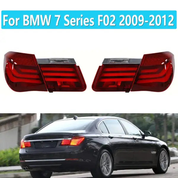 4Pcs for BMW 7 Series F02 2009-2012 Taillight Assembly Old Model Upgrade Pop Taillight Turning Signal Brake Lamp Modification