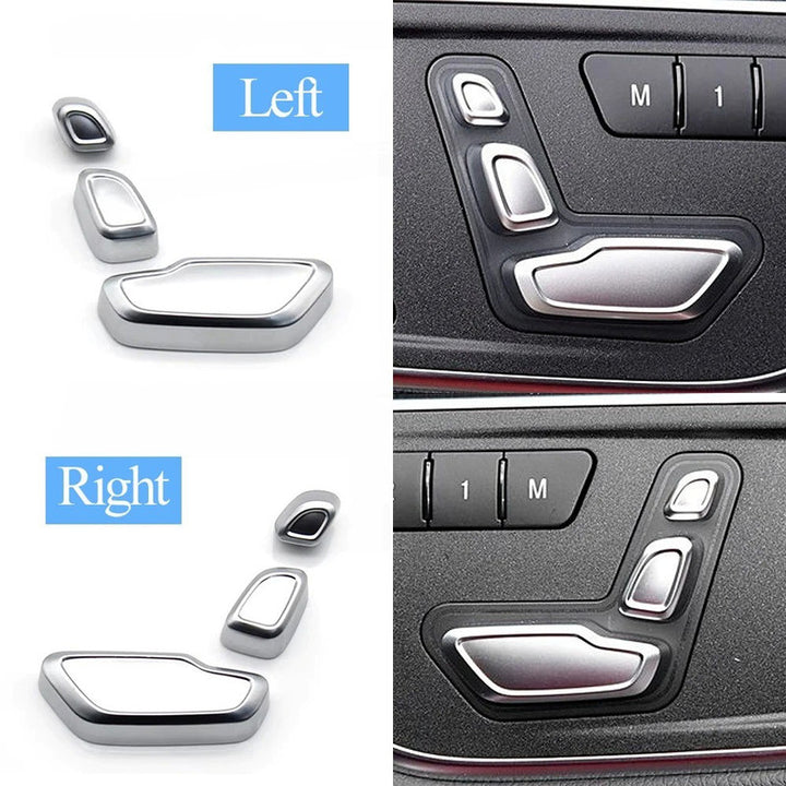 Car Craft Compatible With Mercedes A B Class W176 W246 Cla W117 Gla W156 C Class W204 E Class W212 Ml Gle Gle Gls W166 Slk W172 Slc W172 Seat Adjustment Headrest Switch Button Cover Silver Left 1669058100 - CAR CRAFT INDIA