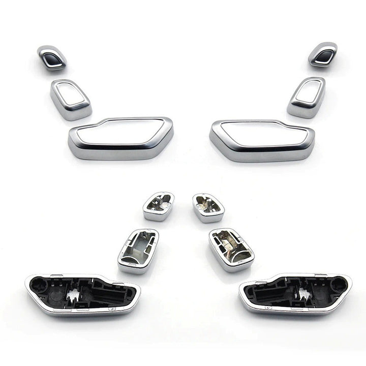 Car Craft Compatible With Mercedes A B Class W176 W246 Cla W117 Gla W156 C Class W204 E Class W212 Ml Gle Gle Gls W166 Slk W172 Slc W172 Seat Adjustment Headrest Switch Button Cover Silver Left 1669058100 - CAR CRAFT INDIA