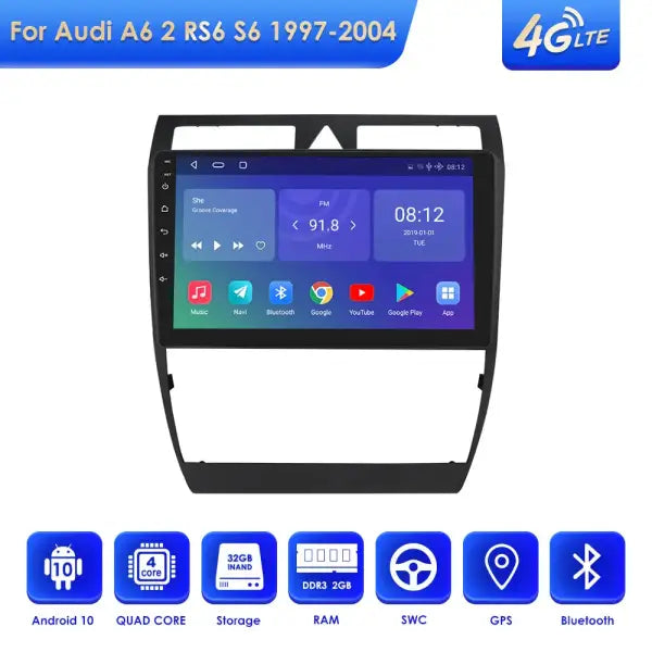 9 Inch Android 10 Car DVD Player Multimedia Player GPS Navigation Android Car Radio Stereo for VW 1997-2004 for Audi A6