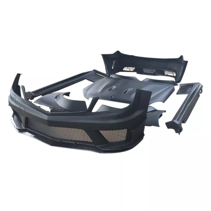 Black Series Style Body Kit With Front Fenders Side Skirts Bumpers Spoiler for Merce C Class W204 C63 C200 C300 - CAR CRAFT INDIA