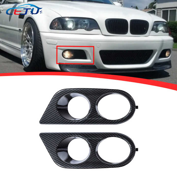Black / Carbon Fiber Look Fog Light Cover Grille Fog Lamp Grill for BMW E46 M3 2001 2002 2003 2004 2005 2006 - CAR CRAFT INDIA