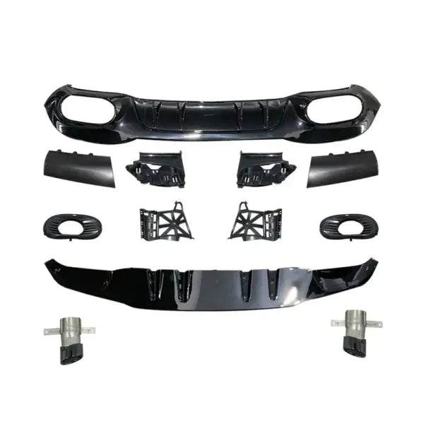 A-Class W177 A35 Body Kit Rear Diffuser with Tips for A-Class W177 A180 A200 A220L Rear Lip with Exhaust Tips 2019+