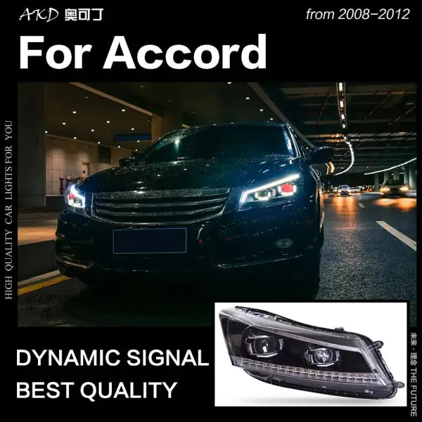 Accord Headlights 2008-2012 Accord 8 LED Headlight LED DRL Hid Head Lamp Angel Eye Bi Xenon