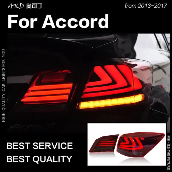 Accord Tail Lights 2013-2017 Accord LED Tail Lamp LED Rear Lamp DRL Signal Brake Reverse