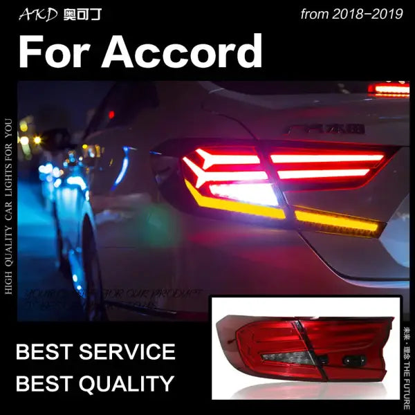 Accord Tail Lights 2018-2019 New Accord LED Tail Lamp Rear Lamp DRL Signal Brake Reverse