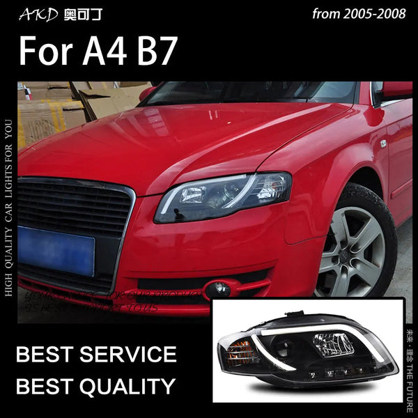 Audi A4 Headlights 2005-2008 A4L B7 LED Headlight DRL Hid Head Lamp Angel Eye Bi Xenon Beam