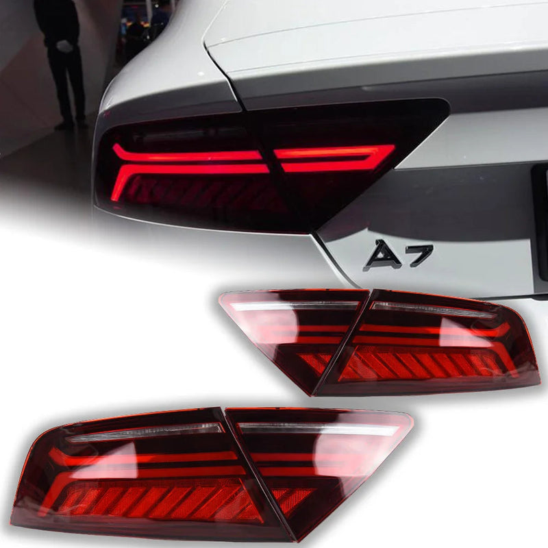Audi A7 Tail Lights 2011-2018 RS7 LED Tail Light Rear Lamp DRL Dynamic Signal Reverse Automotive