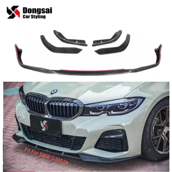 For BMW 3 Series G20 Front Lip PSM Style Carbon Front Splitter Chin Spoiler Front Bumper Lip 2019+