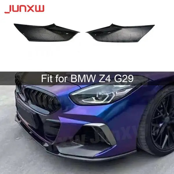 For BMW Z4 G29 M Sport 2019 2020 2021 Front Bumper Flaps Apron Splitters Carbon Fiber FRP Front Bumper Trim Bodykit Car Styling