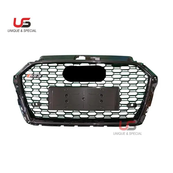 Body Kit Electroplating Silver Honeycomb Mesh Grille for Audi A3 2017 2018 Facelift Audi RS3 Front Grille