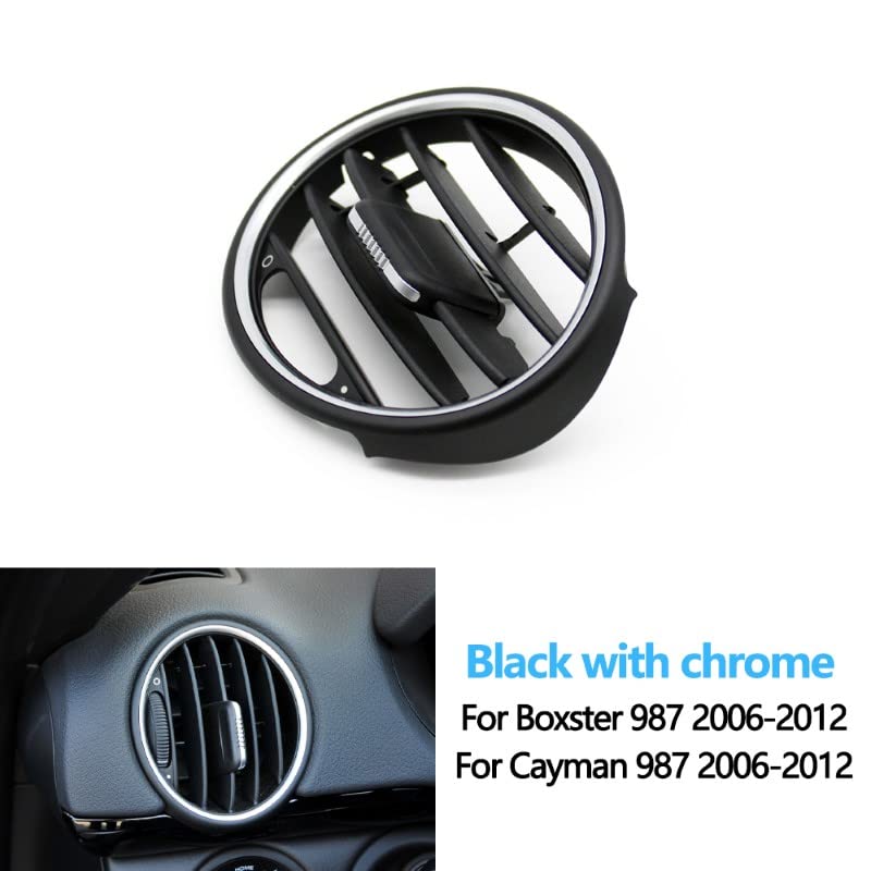 Car Craft Boxter Ac Vent Compatible With Porsche 2006-2012 Caymen Black Silver Automotive Parts And