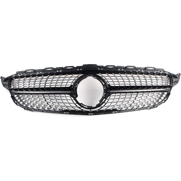 Car Craft Front Bumper Grill Compatible With Mercedes Benz C Class W205 2019-2022 Front Bumper Grill W205 Grill Diamond Black Lci - CAR CRAFT INDIA