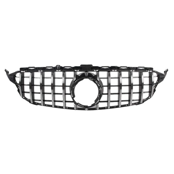 Car Craft Front Bumper Grill Compatible With Mercedes Benz C Class W205 2019-2022 Front Bumper Grill W205 Grill Gtr Silver Lci - CAR CRAFT INDIA