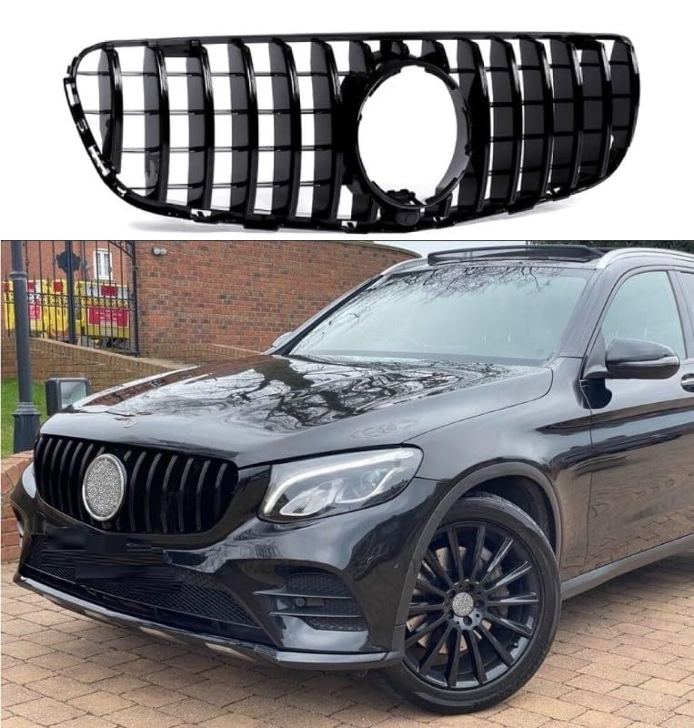 Car Craft Front Bumper Grill Compatible With Mercedes Glc W253 X256 2015-2019 Front Bumper Panamericana Grill W253 Grill Gtr Black - CAR CRAFT INDIA