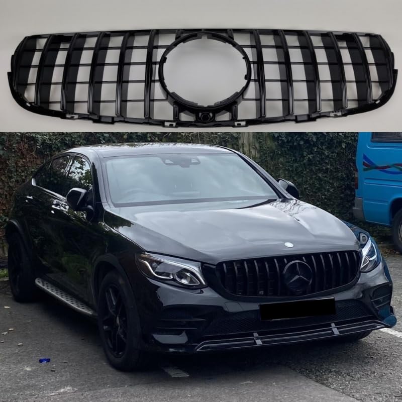 Car Craft Front Bumper Grill Compatible With Mercedes Glc W253 X256 2015-2019 Front Bumper Panamericana Grill W253 Grill Gtr Black - CAR CRAFT INDIA