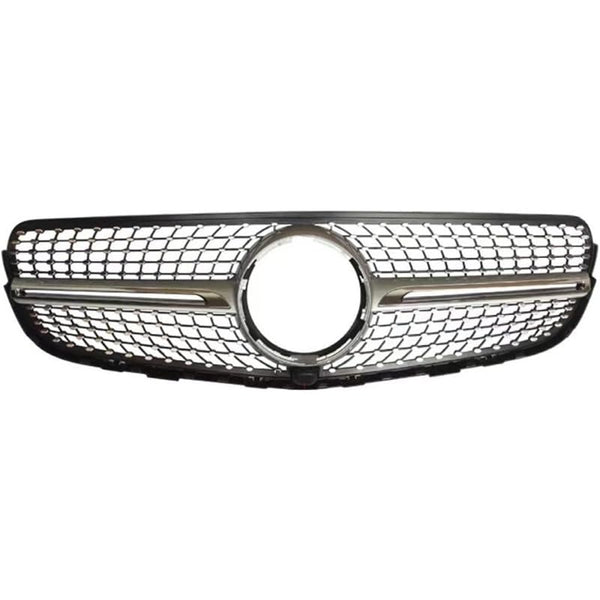 Car Craft Front Bumper Grill Compatible With Mercedes Glc W253 X256 2015-2019 Front Bumper Panamericana Grill W253 Grill Diamond Silver - CAR CRAFT INDIA
