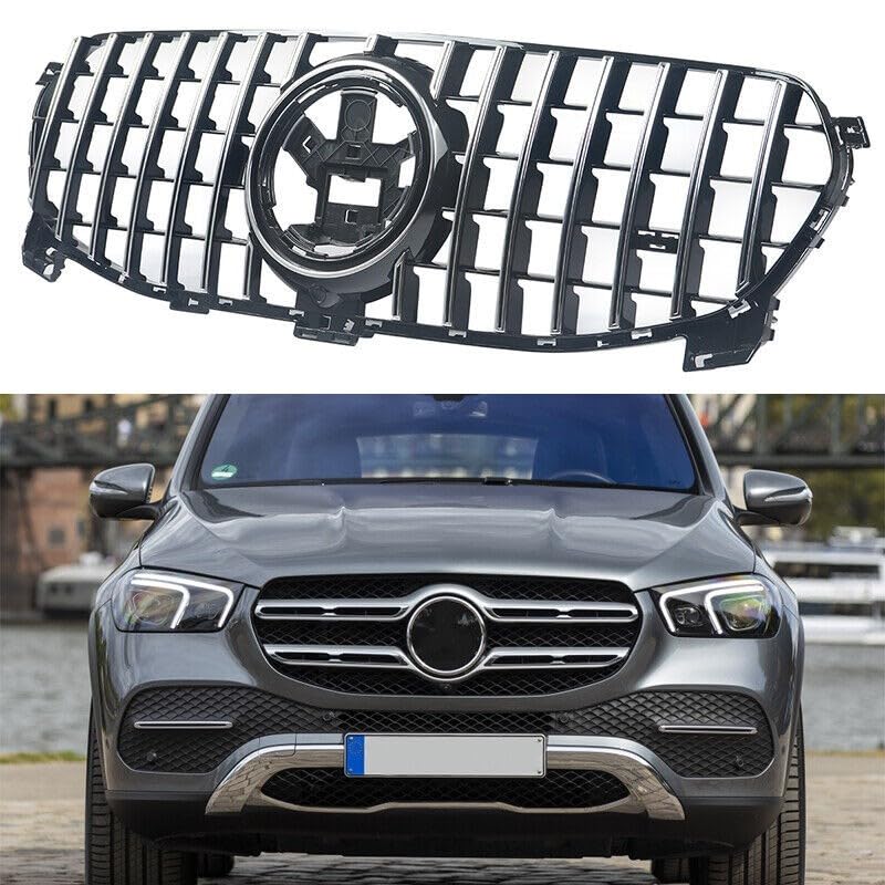 Car Craft Front Bumper Grill Compatible With Mercedes Gle W167 X167 2019-2023 Front Bumper Panamericana Grill W167 Grill Gtr Black Dynamic Gle - CAR CRAFT INDIA