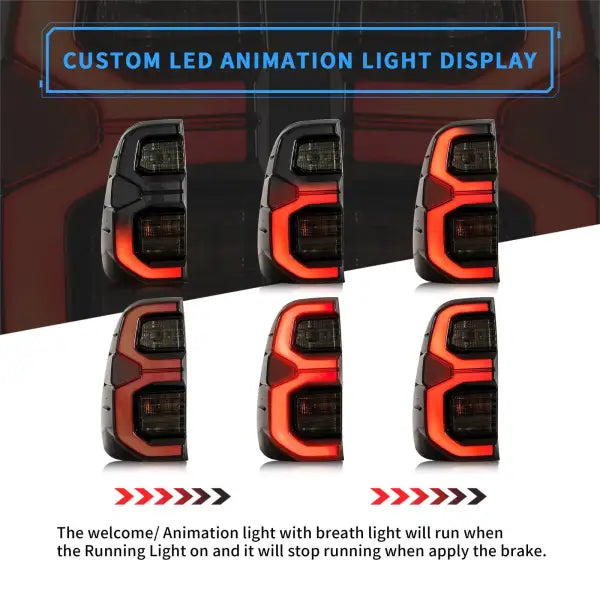 Car LED Tail Lights for Toyota Hilux 2015-2020 Plug and Play 12V Driving Lamps Daylight DRL Rear Lampsdrl Signal taillight LIGHT - CAR CRAFT INDIA