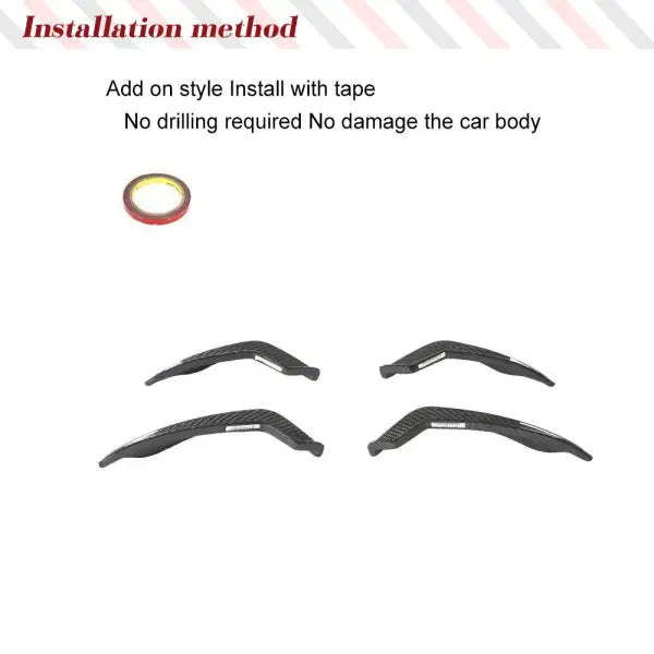 Car Front Body Kits Splitters Canards for Audi A5 S5 Sline RS5 B9 2018-2020 Realcarbon Fiber Car Front Canards Fins