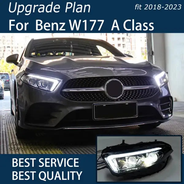 Car Lights for Benz W177 a Class 2018-2023 A180 A200 A220D LED Auto Headlights Assembly Upgrade Bifocal Lens Tool