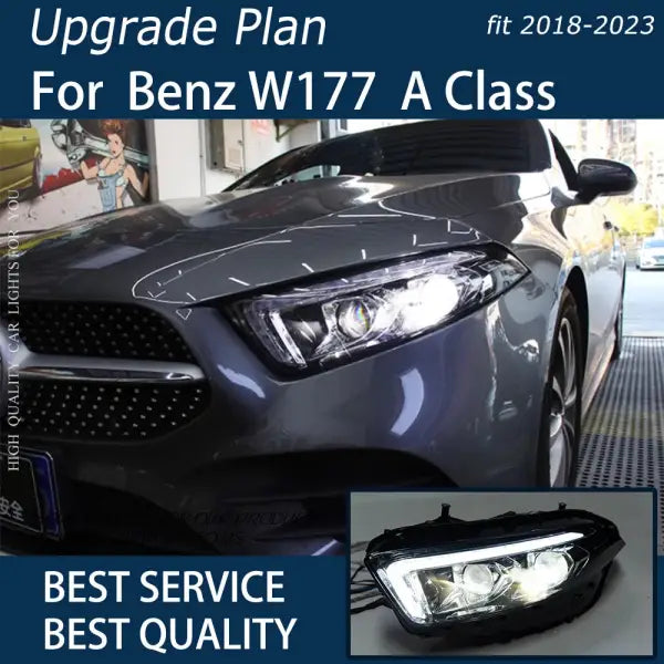 Car Lights for Benz W177 a Class 2018-2023 A180 A200 A220D LED Auto Headlights Assembly Upgrade Bifocal Lens Tool