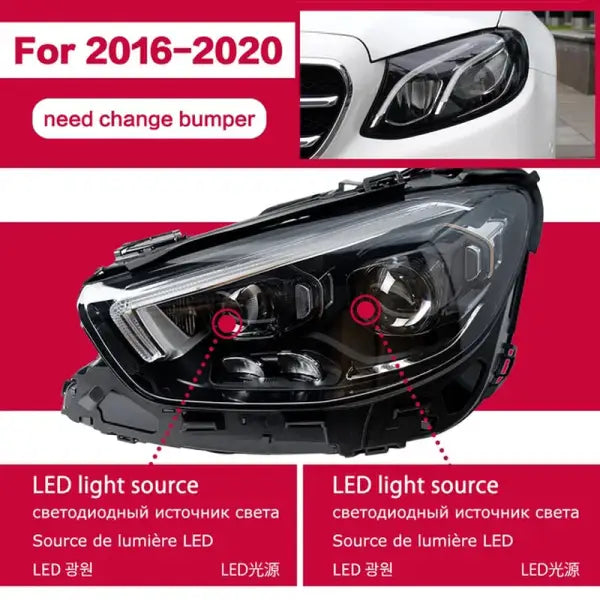 Car Lights for Benz W213 2016-2022 E Class E260 E300 LED Auto Headlight Assembly Upgrade Newest High Configuration