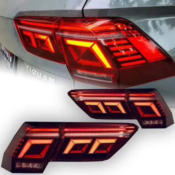 LT Pair LED Lightbar Rear Lights Tail VW Tiguan 5N 07-11 red black smoke LHD
