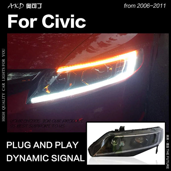 Car Styling Head Lamp for Honda Civic Headlights 2006-2011 Civic FD2 LED Headlight DRL Hid Bi Xenon