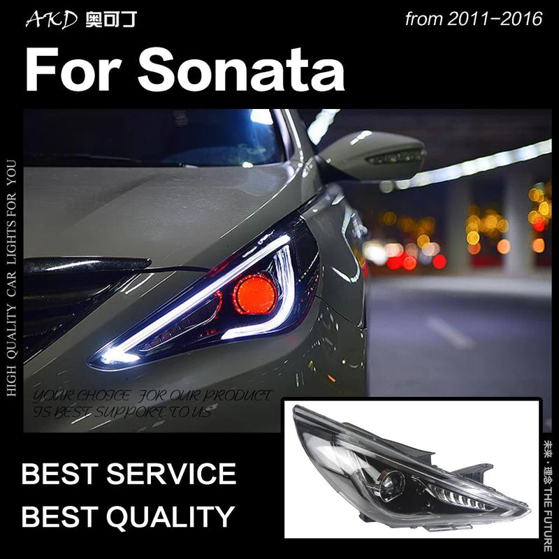 Car Styling Head Lamp for Hyundai Sonata LED Headlight 2011-2016 Dynamic Turn Signal LED DRL Hid Bi Xenon
