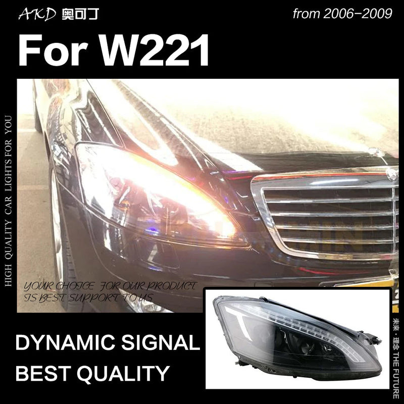 Car Styling Head Lamp for W221 Headlights 2006-2009 S300 S400 Headlight LED DRL Signal Lamp Hid Bi Xenon