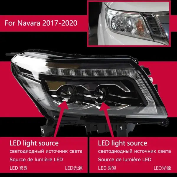 Car Styling Head Lamp for Navara NP300 LED Headlight 2015-2020 Headlights NP300 DRL Turn Signal High Beam Auto Accessories