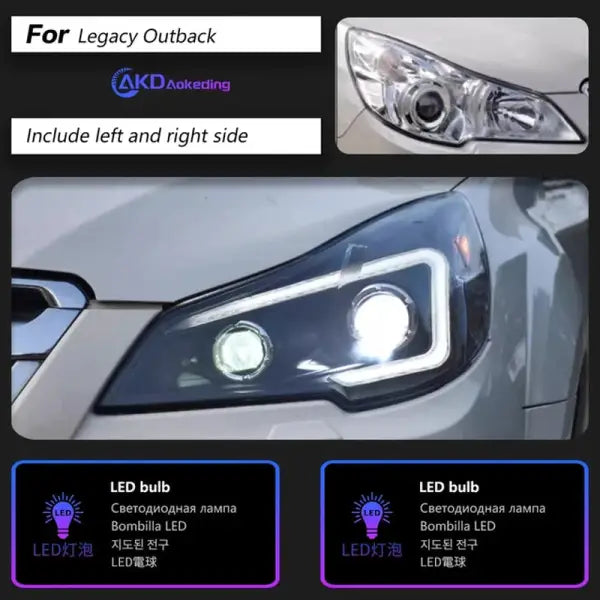 Car Styling Head Lamp for Subaru Legacy LED Headlight 2010-2015 Headlights Outback DRL Turn Signal High Beam Auto Accessories