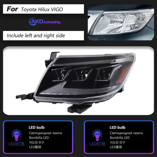 Car Styling Head Lamp for Toyota Hilux VIGO LED Headlight 2011-2014 Headlights Hilux DRL Turn Signal High B Auto Accessories