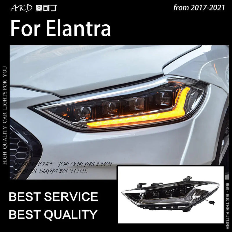 Car Styling Headlights for Elantra LED Headlight 2016-2020 Elantra Front Lamp Drl Led Projector Lens