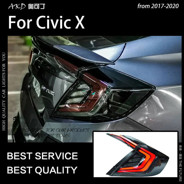 Car Styling Tail Lamp for Civic Tail Light 2017-2020 Civic X LED Rear Lamp DRL Dynamic Signal Brake Reverse