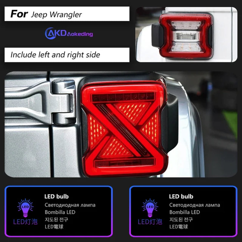 Car Styling Tail Lamp for Jeep Wrangler Tail Lights 2018-2023 Wrangler LED Tail Light LED DRL Signal