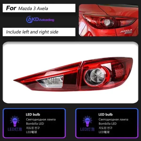 Car Styling Tail Lamp for Mazda 3 Axela LED Tail Light 2014-2018 Mazda 3 Rear Fog Brake Turn Signal Auto Accessories