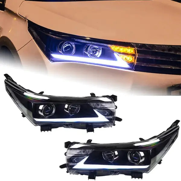 Car Styling for Toyota Corolla LED Headlight 2014-2016 Headlights Corolla DRL Turn Signal High Beam Angel E Auto Accessories