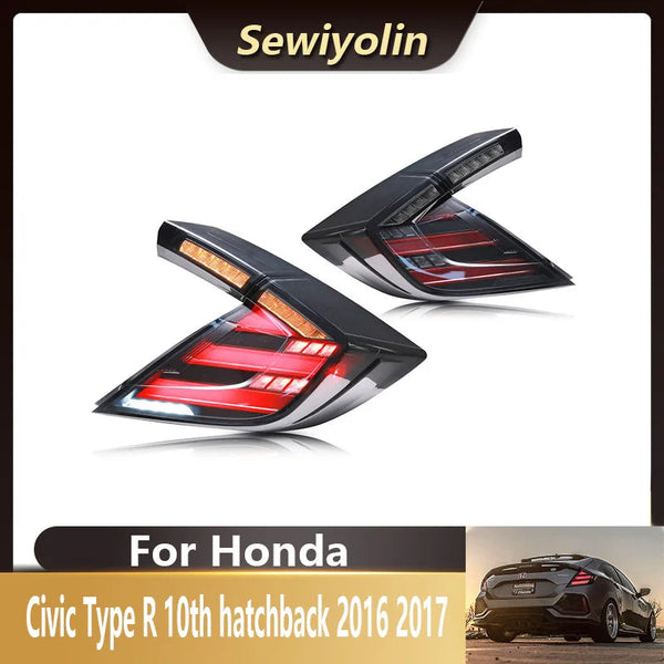 Car Tail Lights for Honda Civic Type R 10Th Hatchback 2016 2017 Plug and Play LED DRL Dynamic Turn Signal Reverse