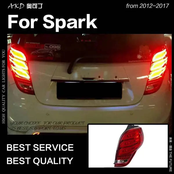 JP Auto Wholesale Tail Light Set For 2013-2015 Chevrolet Spark | Driver & Passenger Side With Bulbs | DOT/SAE