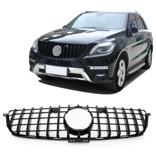 Car Craft Front Bumper Grill Compatible With Mercedes Ml W166 X166 2012-2016 Front Bumper Panamericana Grill W166 Grill Gtr Black Ml - CAR CRAFT INDIA